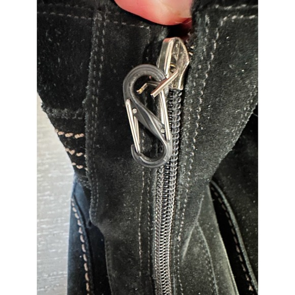 Pajar Black Suede Fur Trimmed Fleece Lined Boots Size 10 - Picture 6 of 9